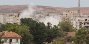Kobani'ye atılan havan mermisi Türkiye topraklarına düştü