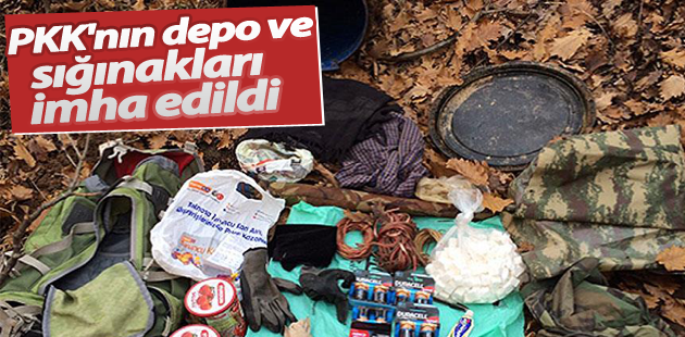 Bitlis’te PKK’nın depo ve sığınakları imha edildi