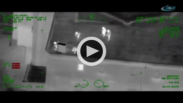 Polise molotofla saldıranlar gece görüş kamerasında