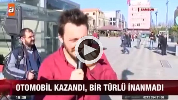 Otomobil kazandı, bir türlü inanmadı