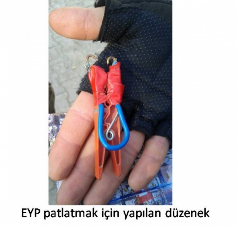 Çamaşır mandalından bomba düzeneği!