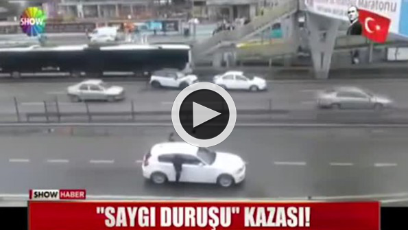E-5’te saygı duruşu kazası böyle görüntülendi