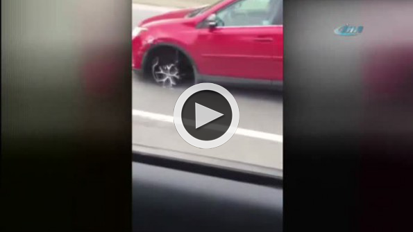 Akan trafikte tehlikeli görüntü