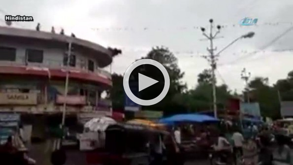 İnek çatıdan atladı