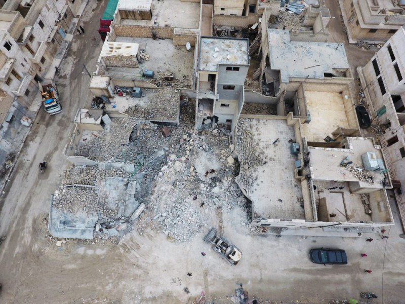 Deaş’tan kurtarılan El-Bab havadan görüntülendi