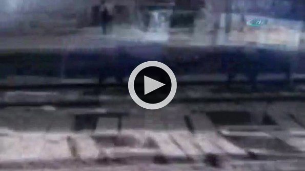 Tren raylara giren inekleri biçti!