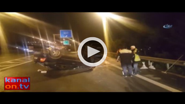 Takla atan otomobilden, burnu bile kanamadan çıktı