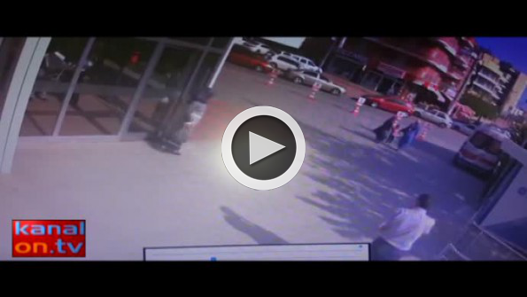 Konya’da şehir merkezine inen domuz hastane camını kırdı