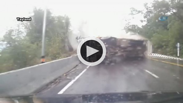 Kamyon dehşeti kamerada