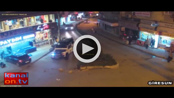 Yolda duran adama arkadan böyle çarptı