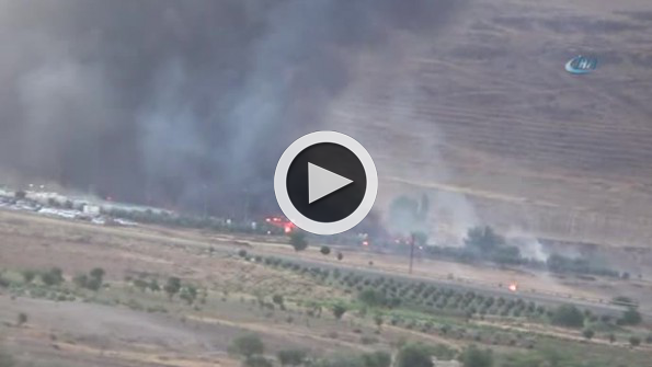 Askeri alanda korkutan yangın