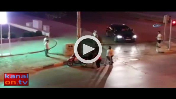 Tekme tokat yol verme kavgası kamerada