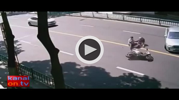 Ani fren yapınca takla attı