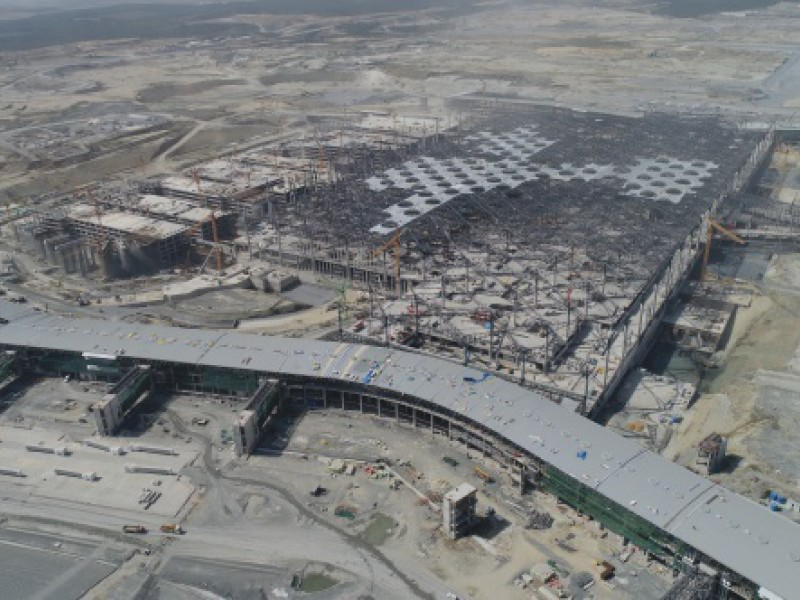 3’üncü havalimanı inşaatındaki son durum havadan görüntülendi