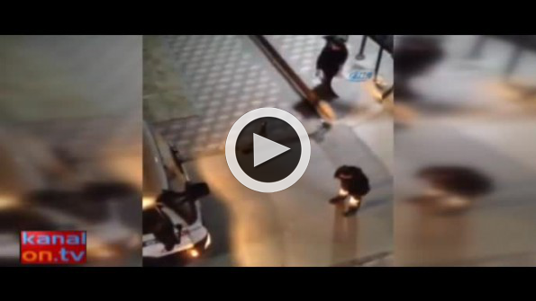 Belediye ekiplerinin alkollü şahısla imtihanı kamerada