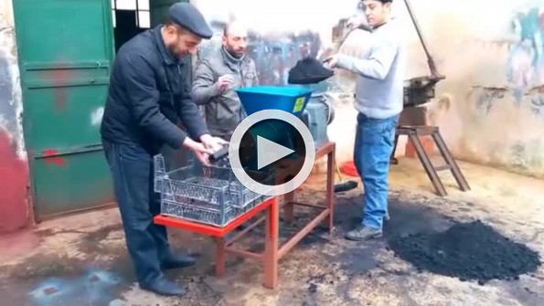Toz kömürden yakacak kömür üreten makine