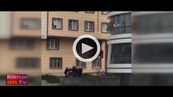 Yüreklerin ağza geldiği an: Camdan düşen çocuğu havada yakaladılar!