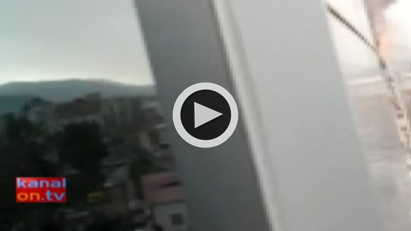 Yanan otelin 5. katından böyle atladılar